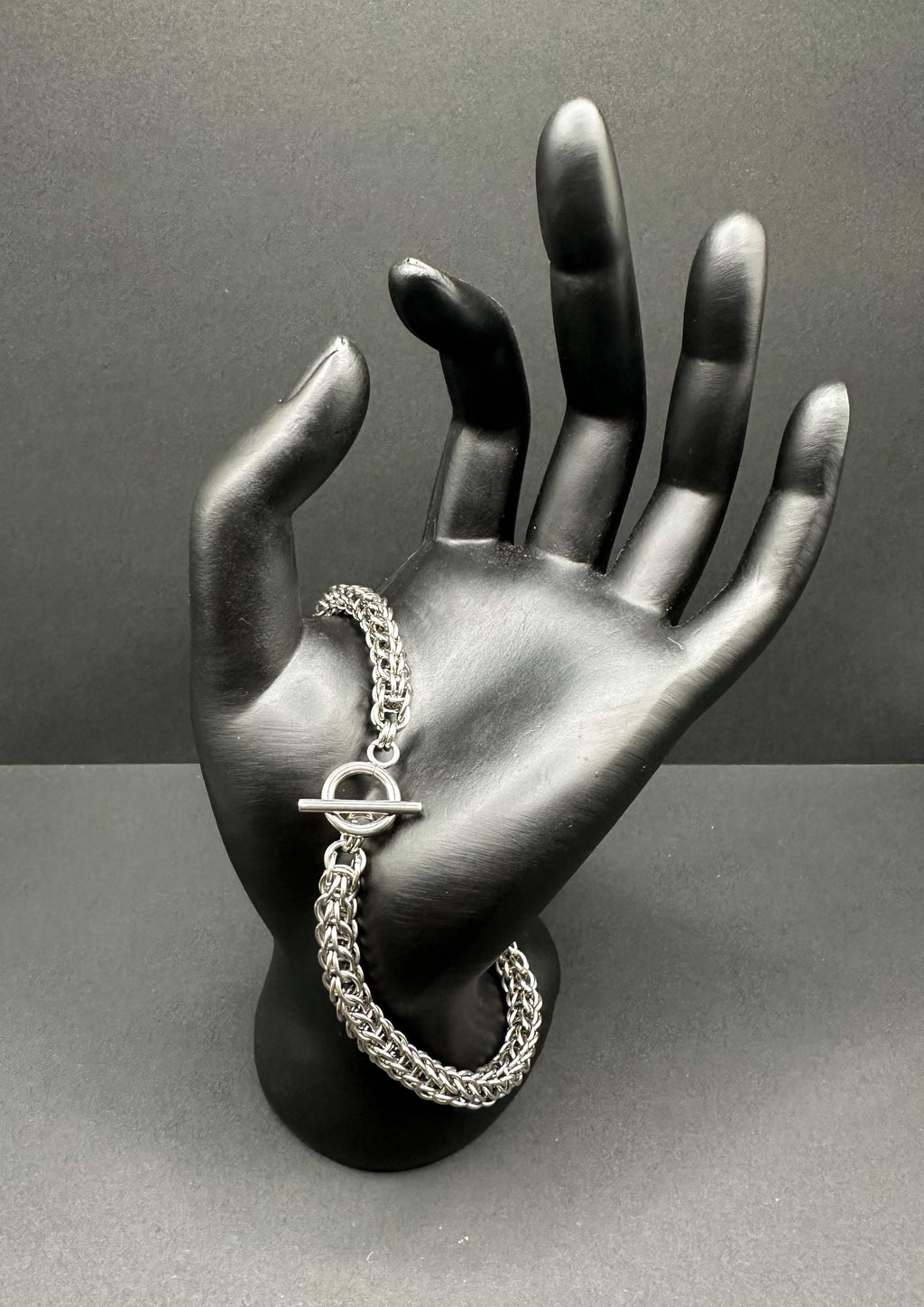 Small Persian 6-in-1 Chainmaille Bracelet – Stainless Steel – Handmade Fantasy Jewelry – Slim Intricate Weave