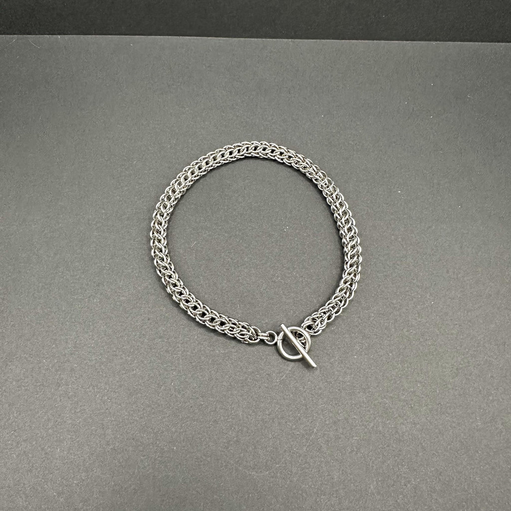 Small Persian 6-in-1 Chainmaille Bracelet – Stainless Steel – Handmade Fantasy Jewelry – Slim Intricate Weave