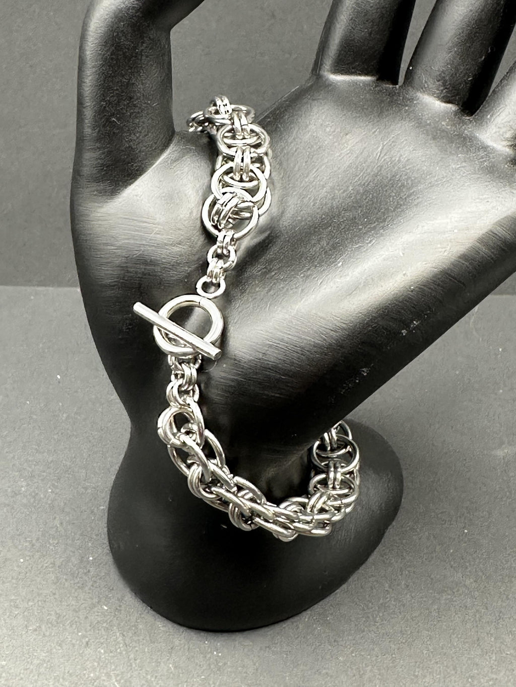 Helm Weave Chainmail Bracelet – Handmade Stainless Steel Chain Maille Jewelry – Elegant, Bold & Custom-Fit