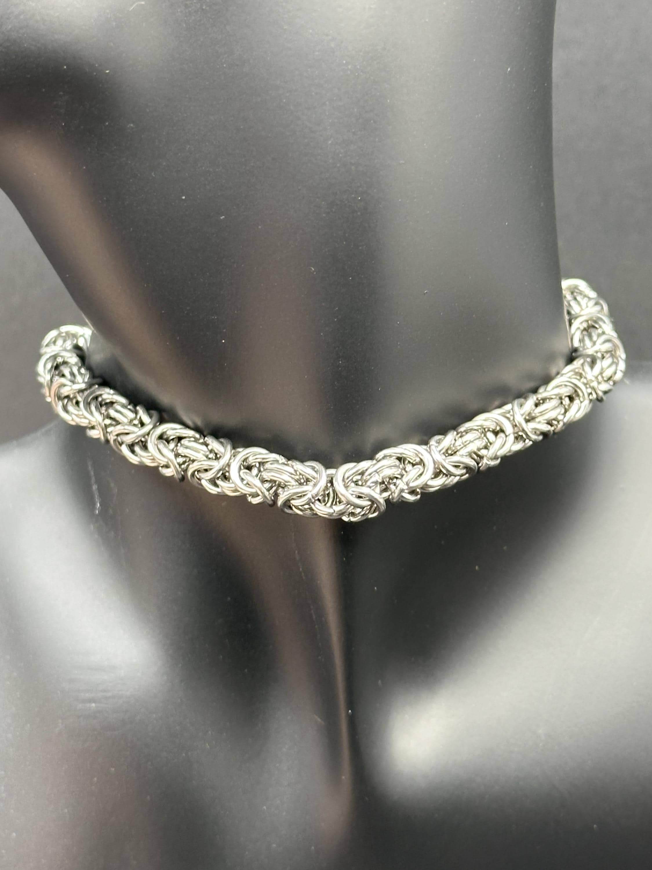 Handmade Stainless Steel Byzantine Chainmaille Necklace