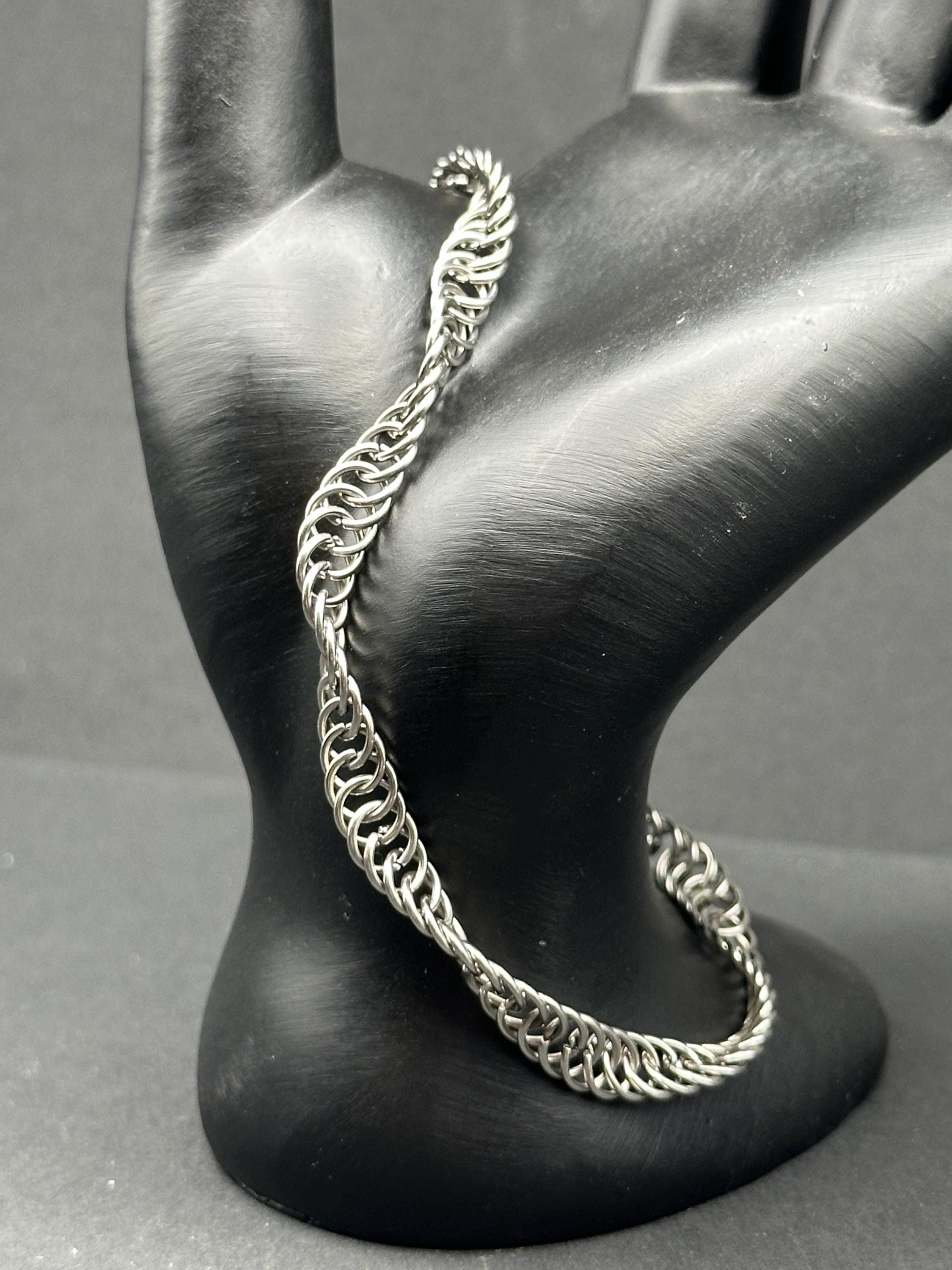 Handmade Stainless Steel Spiral Chain Maille Bracelet