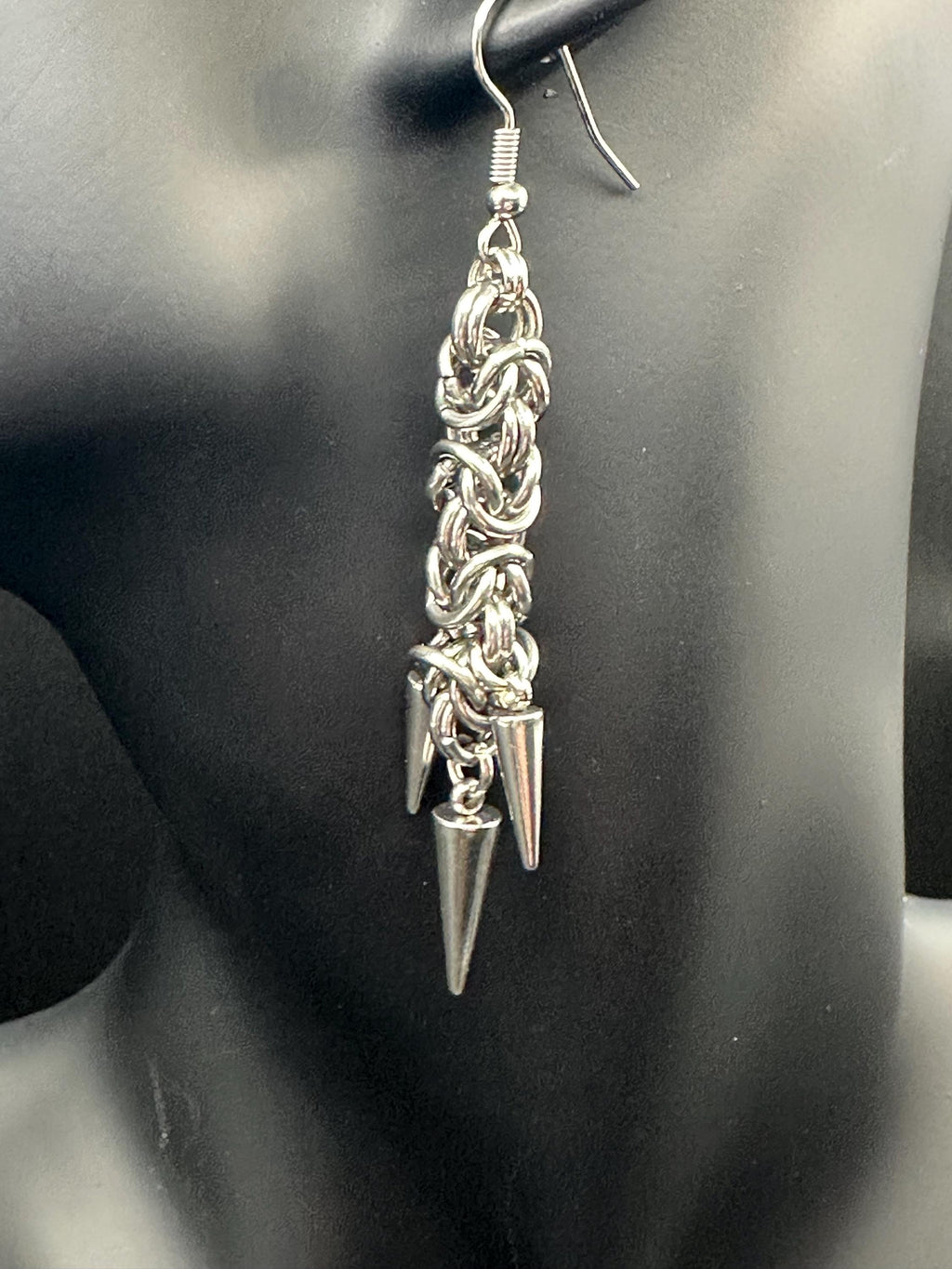 Byzantine Chainmaille Earrings - Stainless Steel - Handmade Fantasy Jewelry - Choose Your Length