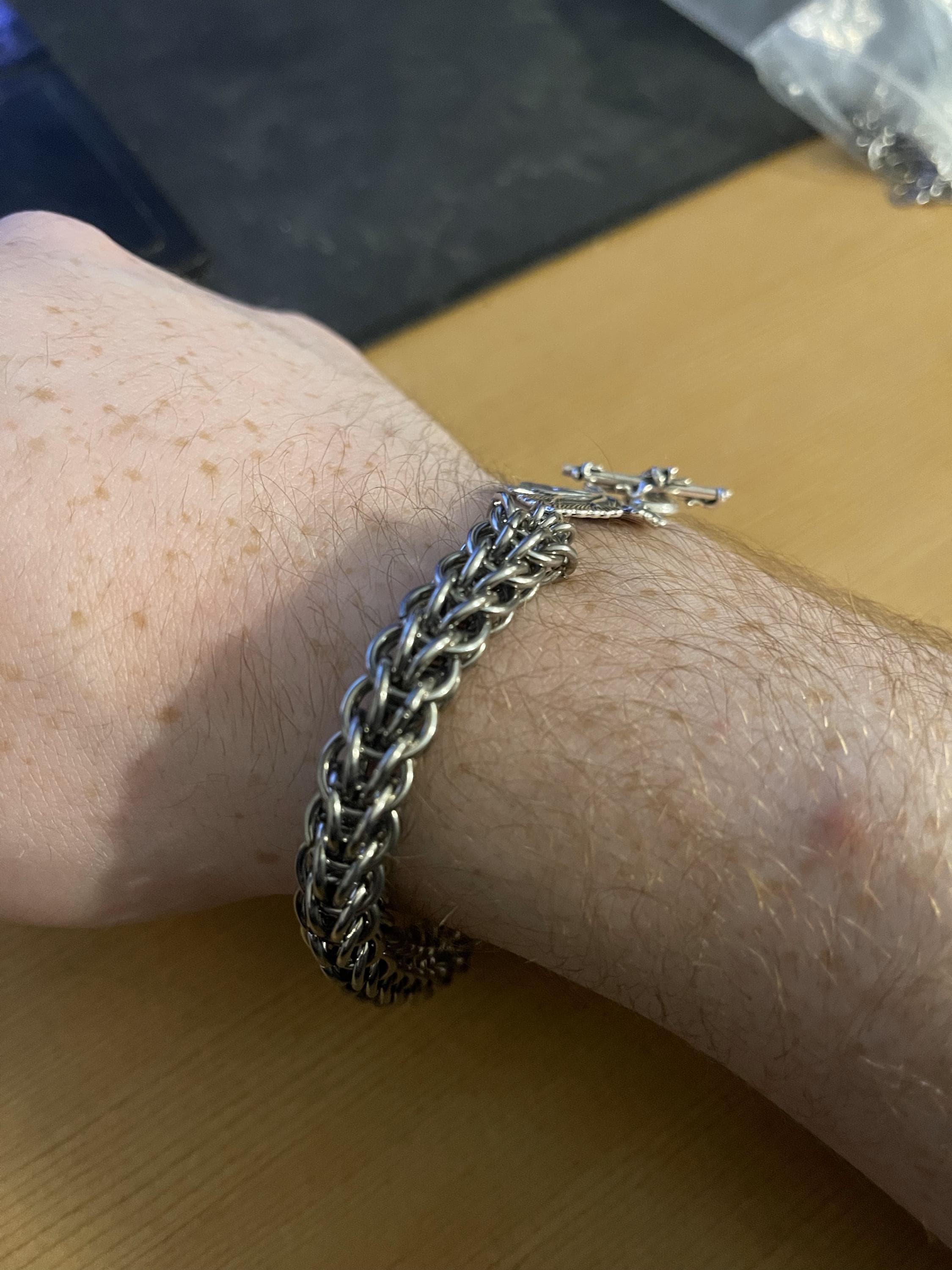 Large Persian 6-in-1 Chainmaille Bracelet – Stainless Steel – Handmade Statement Jewelry – Bold Fantasy Weave