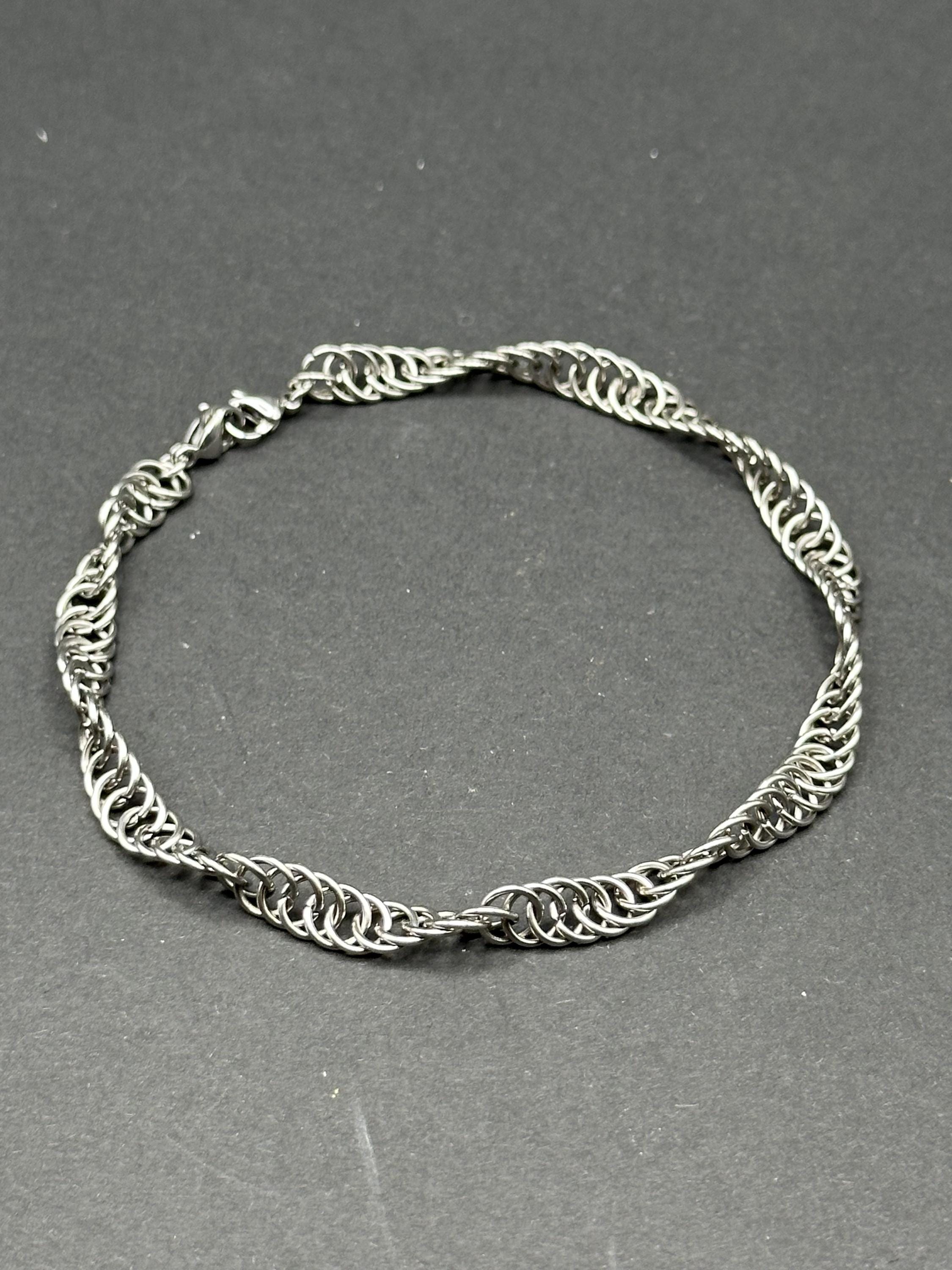 Handmade Stainless Steel Spiral Chain Maille Bracelet