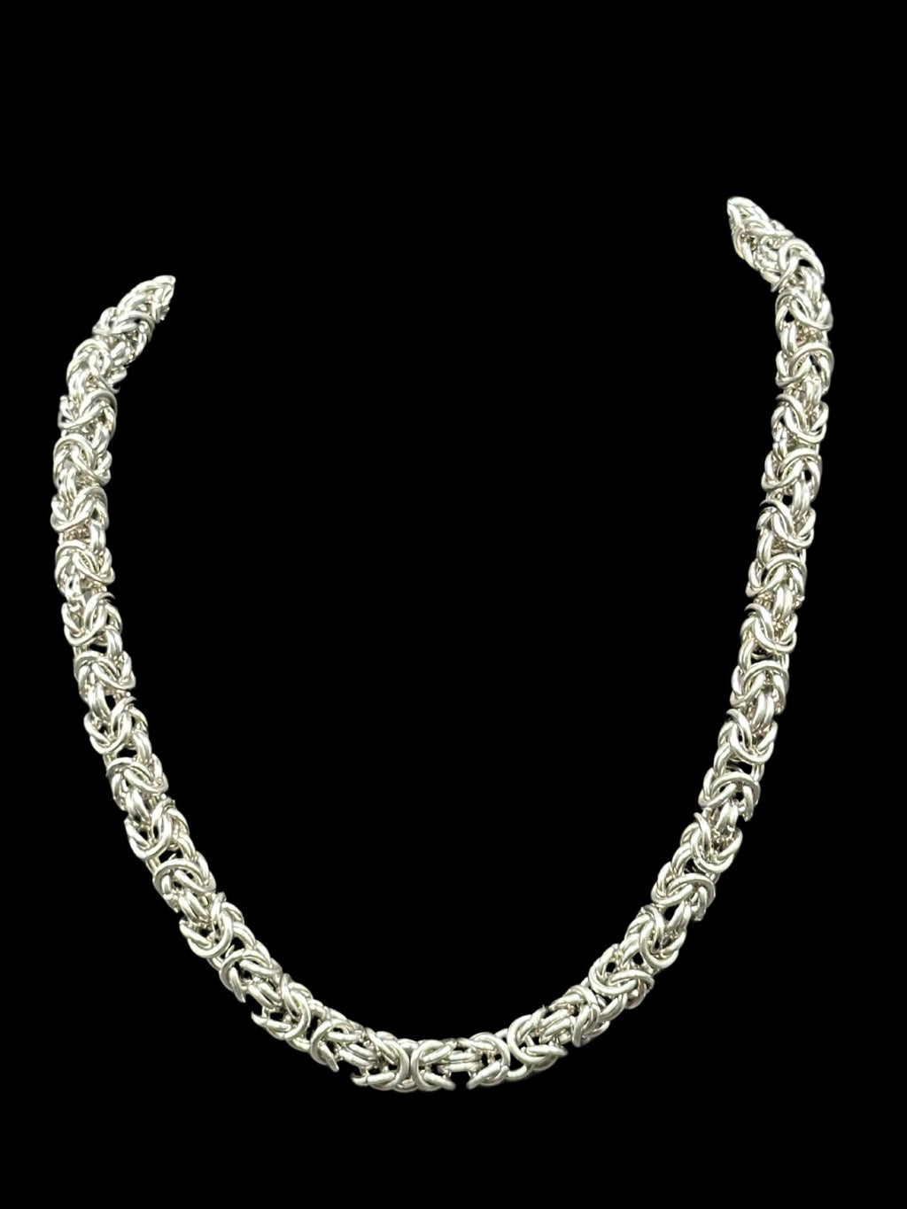 Handmade Stainless Steel Byzantine Chainmaille Necklace