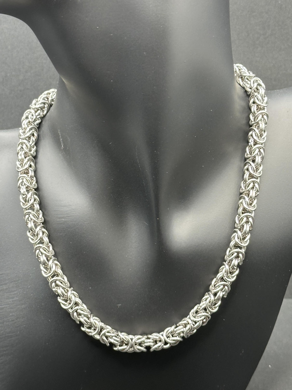 Handmade Stainless Steel Byzantine Chainmaille Necklace