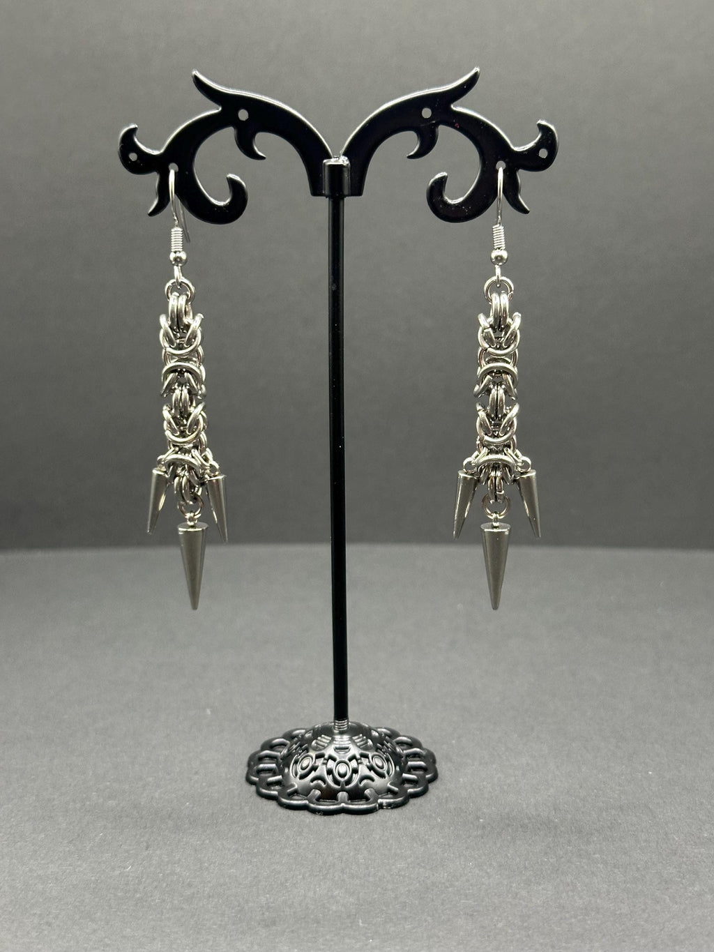 Byzantine Chainmaille Earrings - Stainless Steel - Handmade Fantasy Jewelry - Choose Your Length