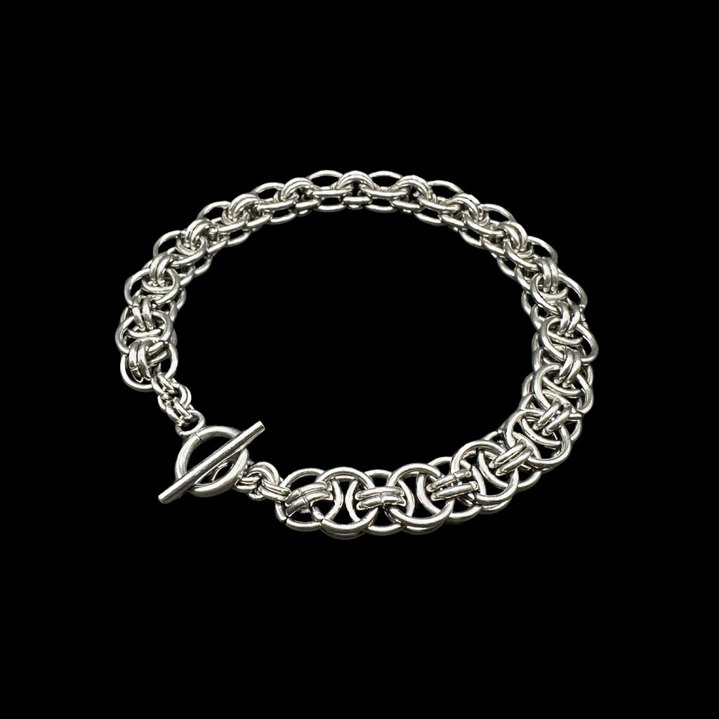 Helm Weave Chainmail Bracelet – Handmade Stainless Steel Chain Maille Jewelry – Elegant, Bold & Custom-Fit